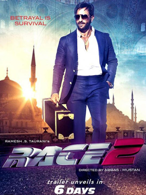 Race 2 digital poster, Why is Saif Ali Khan carrying his own luggage